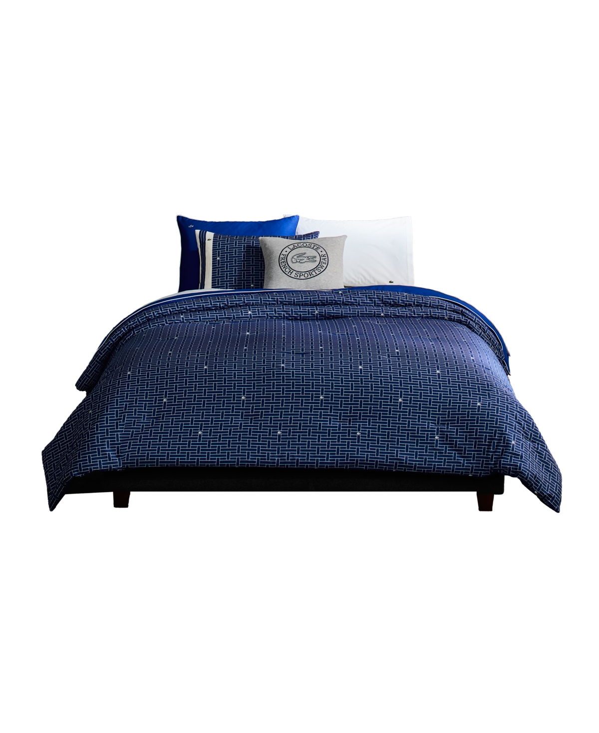 Lacoste Home Heritage Geo Cotton 2-pc. Comforter Set, Twin In Navy