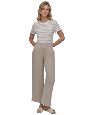 DKNY Jeans Women's High-Rise Gauze Straight-Leg Pants - Macy's