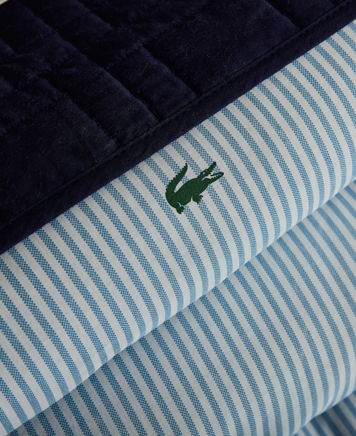 Lacoste Home Pinstripe Croc Cotton 3-pc. Comforter Set, Full/queen In Blue