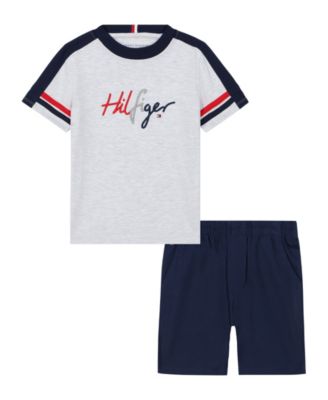 Toddler Boys 2-Piece Signature Crewneck T-Shirt and Twill Shorts Set