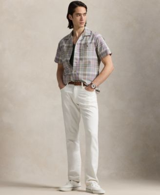 Men's Classic-Fit Plaid Oxford Camp Shirt