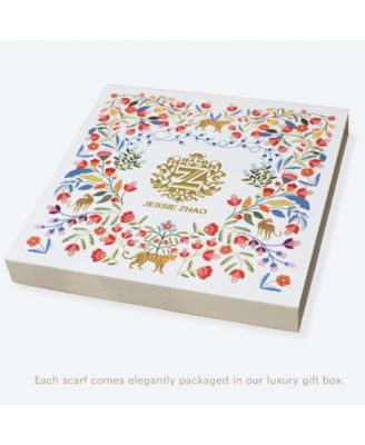 Double Sided Wool Silk Triangle Scarf Of Shapes Reconstruction