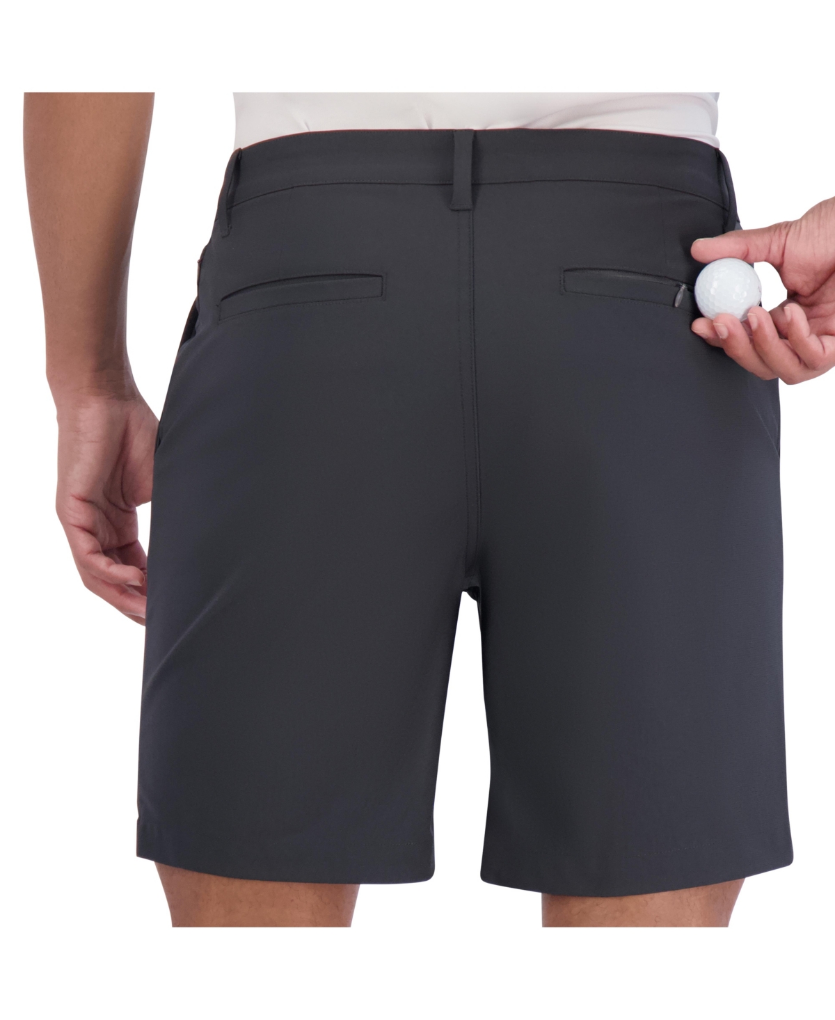 Ben Sherman Men's Golf 4-way Stretch Tech Shorts In Dark Gray