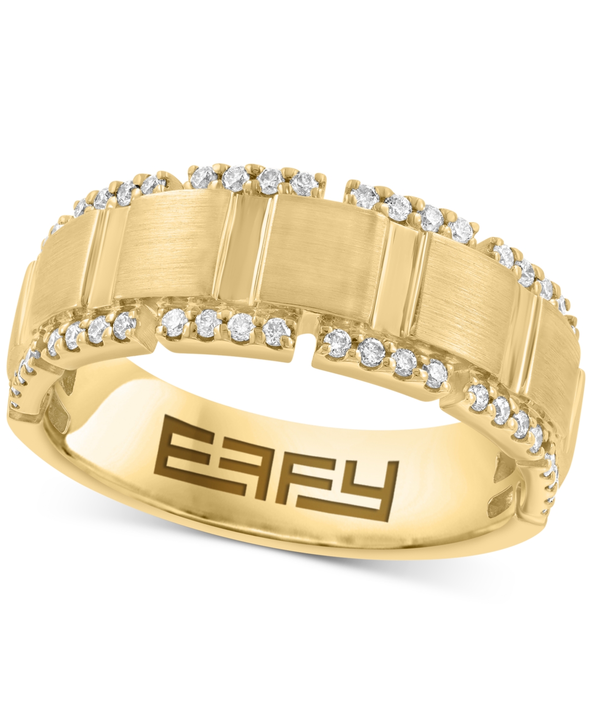 Effy Men's Diamond Brush Finish Band (1/3 ct. t.w.) in 14k Gold - Gold