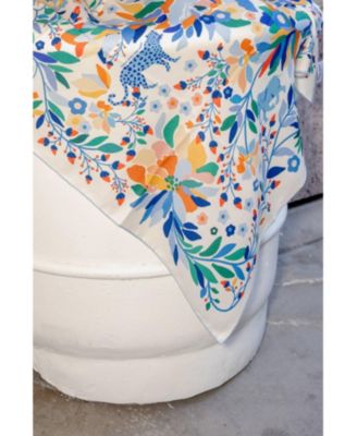 Double Sided Wool Silk Scarf Of Day Jungle Reverie