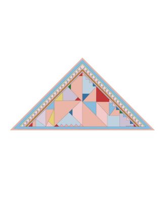 Double Sided Wool Silk Triangle Scarf Of Color Recombination