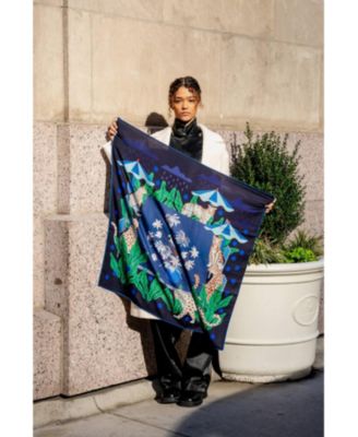 Double Sided Wool Silk Scarf Of Night Banquet