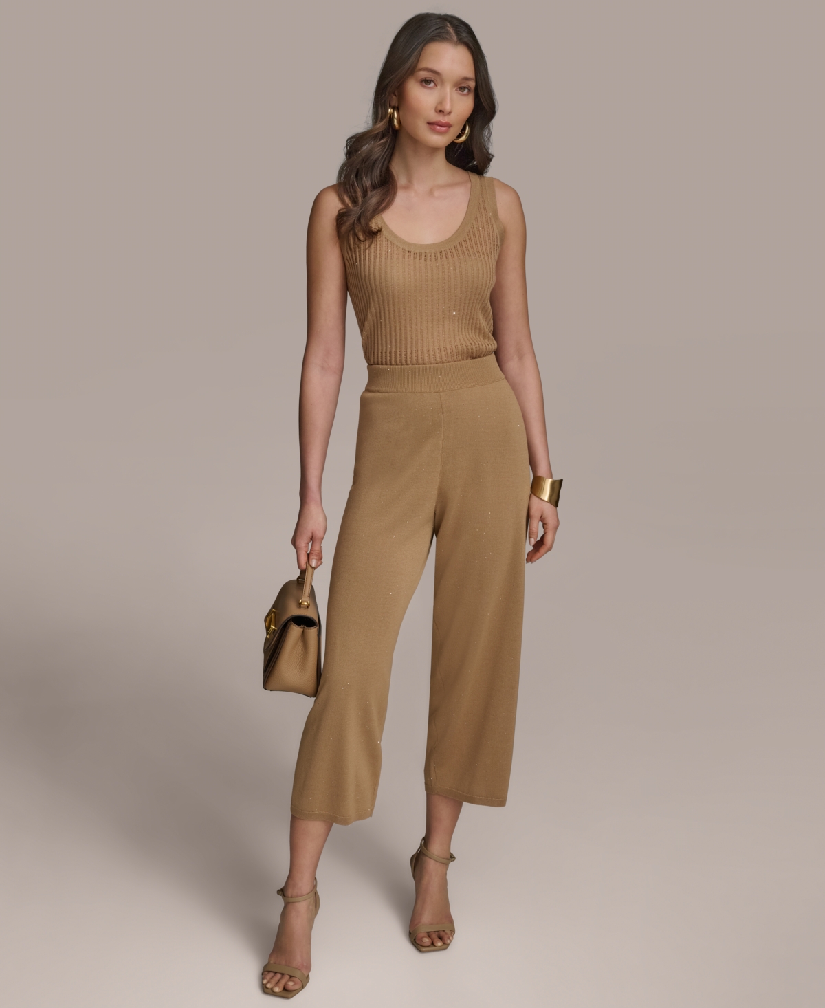 Shop Donna Karan Women's Pull-on Knit Pants In Hazelnut