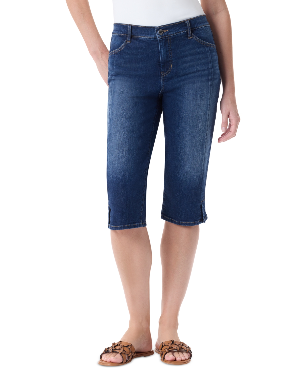 Petite Dalia Seamed Straight-Leg Denim Skimmer Jeans - Andorra