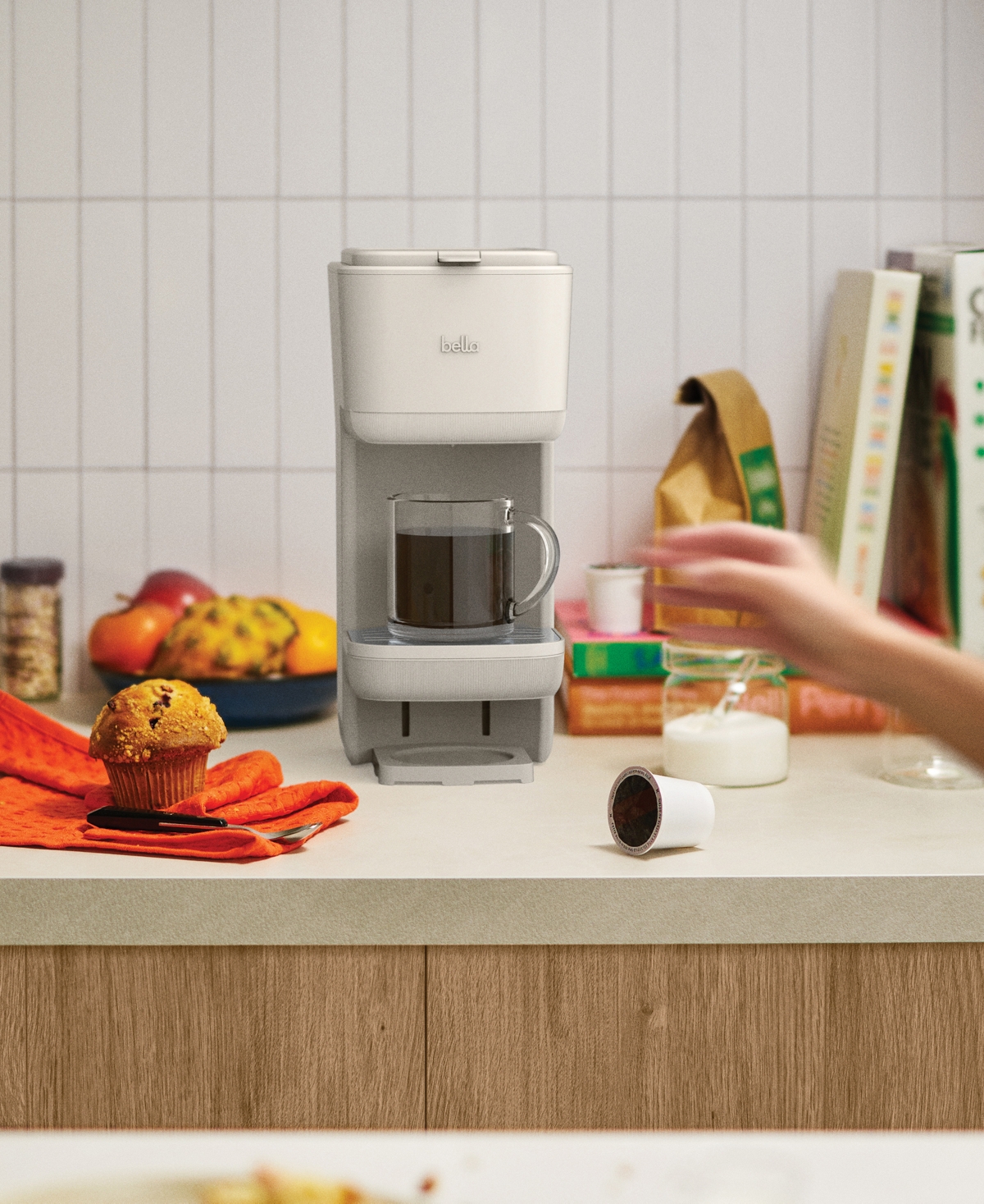 Bella Single-serve Coffee Maker With Water Tank 35126 In Oatmilk