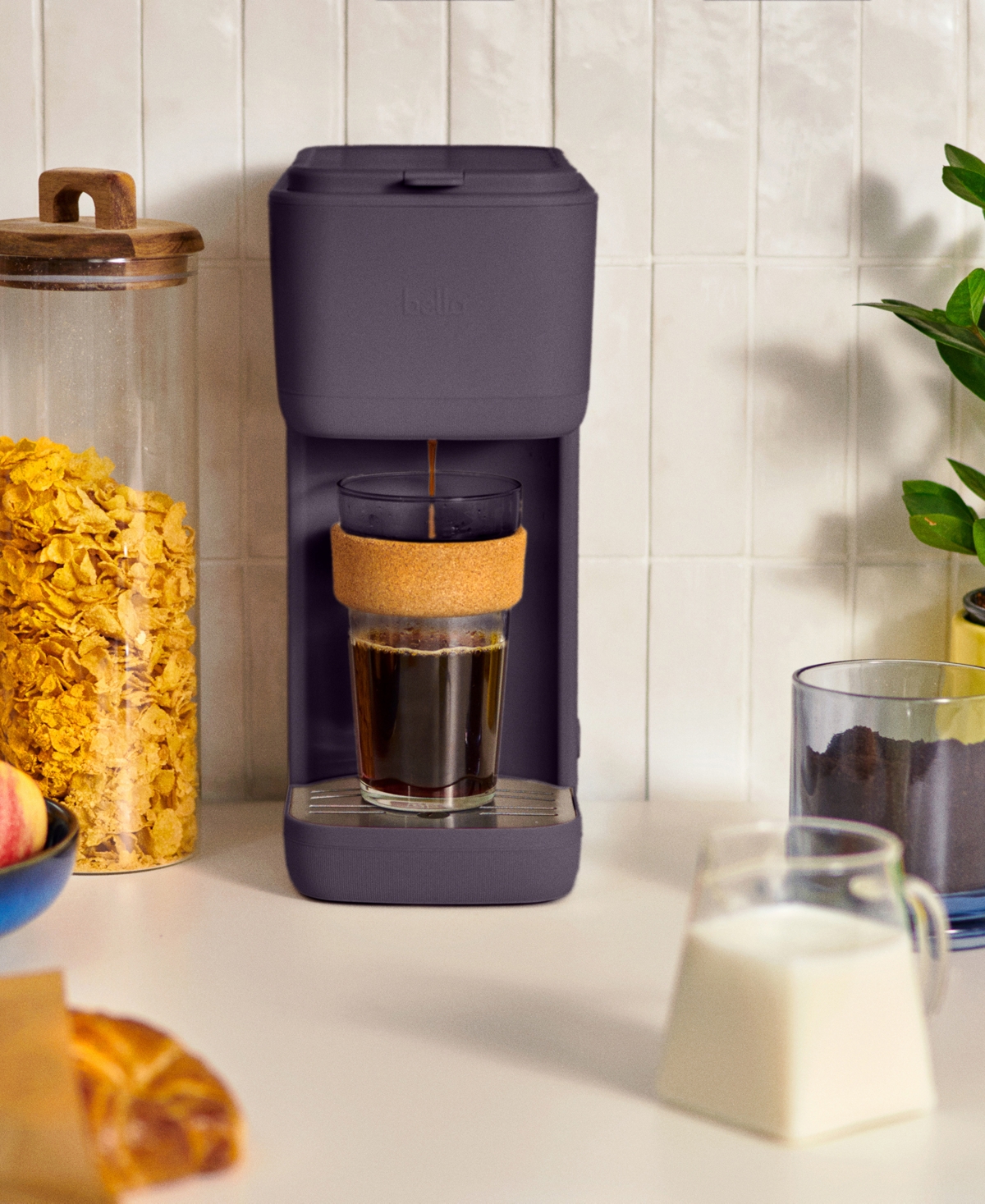 Bella Single-serve Coffee Maker With Water Tank 35126 In Plum