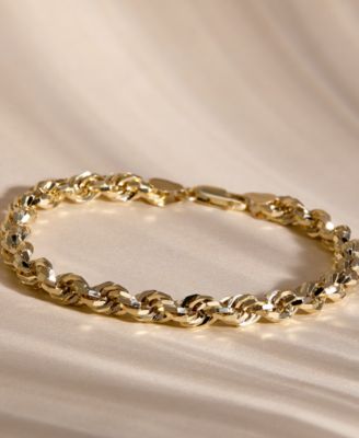 Lightweight Lightweight Rope Chain Bracelet (5.5mm) in 10k Yellow Gold