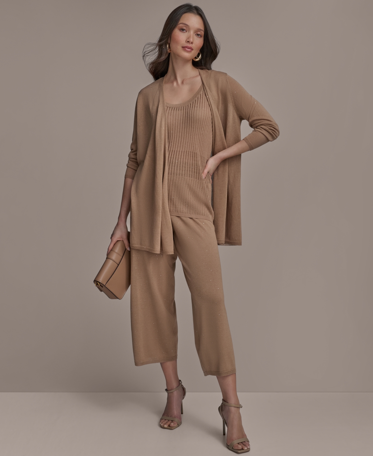 DONNA KARAN WOMEN'S OPEN-FRONT CARDIGAN SWEATER 