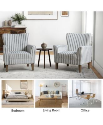 Upholstered Warren Armchair with Solid Wood Legs