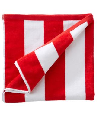 Velour Cabana Stripe Cotton Oversized Beach Towel, 35" x 70"