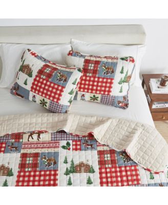 Festive Holiday Reversible Microfiber Quilt Set with Shams