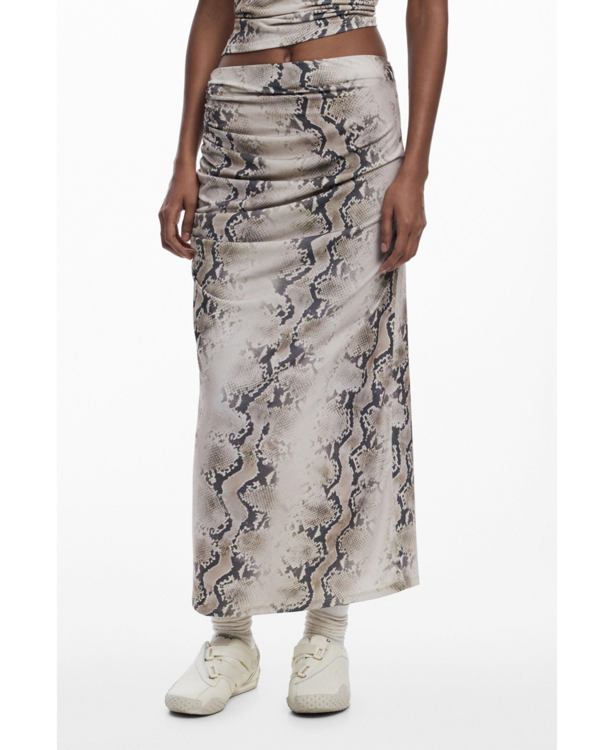 Women's Draped animal skirt - Beige