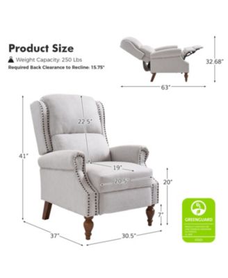 Alvin Traditional Manual recliner With Solid Wood Legs
