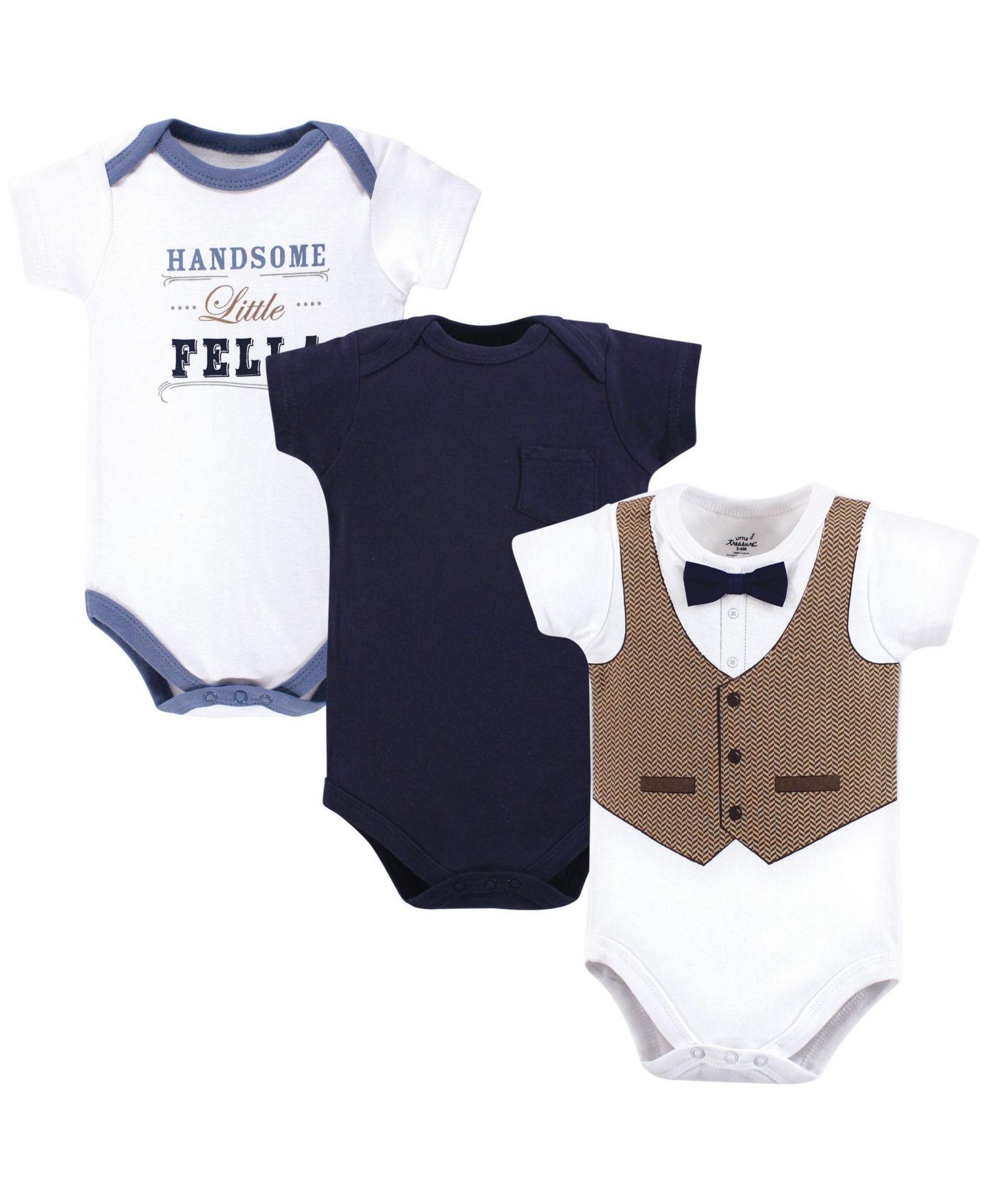 Комбинезоны Hudson Baby Little Treasure Everyday Cotton Snapsuits для мальчиков-малышей, цвет: Anchor Suspenders — фото 1