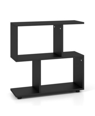 24 Inch 3-Tier Geometric Bookshelf with Thick Foot Pads