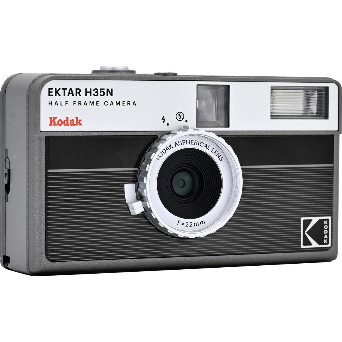 Kodak Ektar H35N Half Frame Film Camera, Striped Black, Bundle with Kodacolor Gold 200 35mm Color Negative Roll Film and Slinger Alpine Shoulder Bag