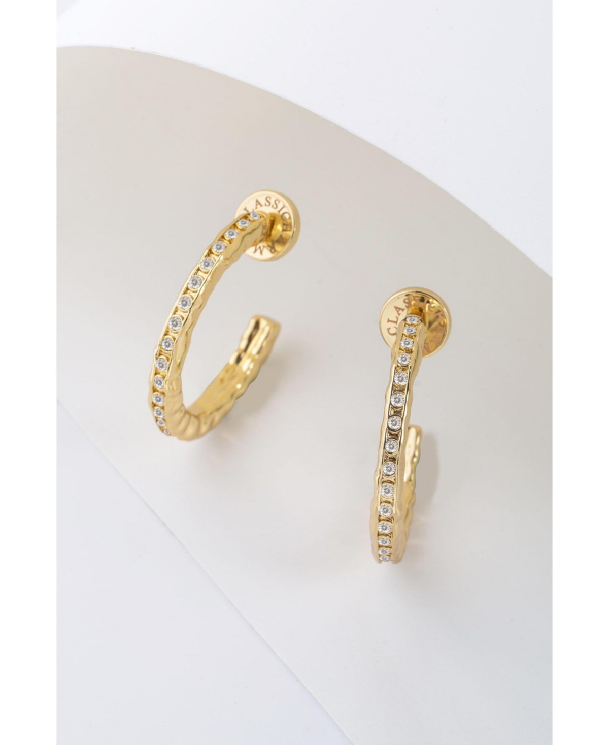 Stella Molten Color Cubic Zirconia Hoop Earrings - Silver/green