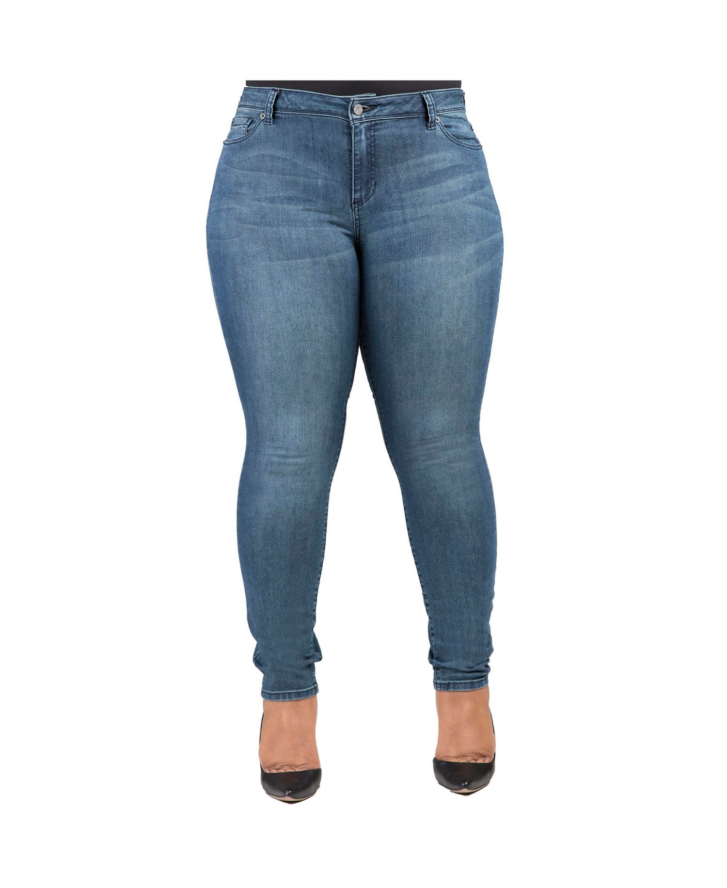 Plus Size Curvy-Fit Basic 5 Pockets Skinny Jeans Light 29