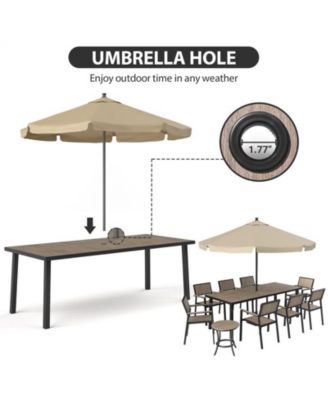 10-Piece Aluminum Outdoor Patio Dining Set with Rectangle Table, Small Side Table and 8-Stackable Chairs