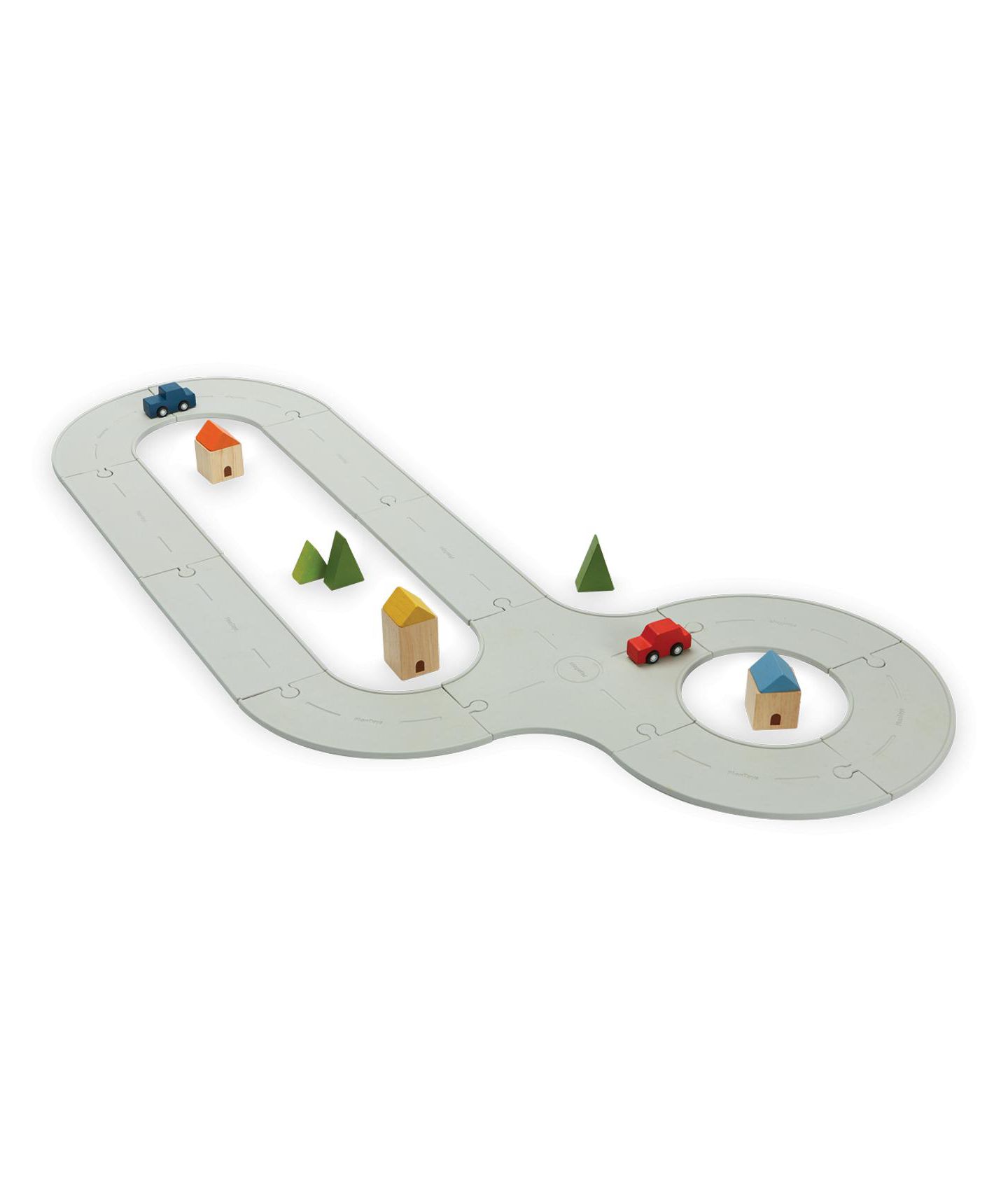 Детские игрушки PlanToys PlanWorld Two-Sided Rubber Road & Rail Set — фото 1