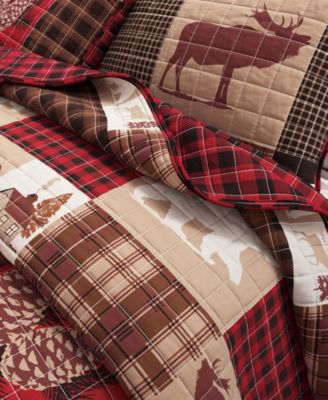 Rustic Woodland Reversible Microfiber Quilt Set with Shams