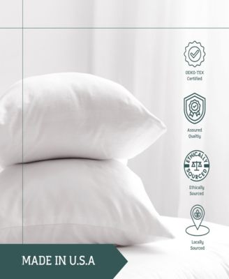 Square Pillow Insert - 22"x22" | Pack of 2 | Feather and Down Filling | Machine Washable | Made in USA