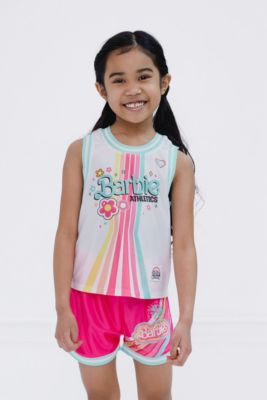 Girls Jersey Athletic Tank Top and Shorts Outfit Set