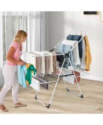2-level Laundry Drying Rack with Height Adjustable Wings