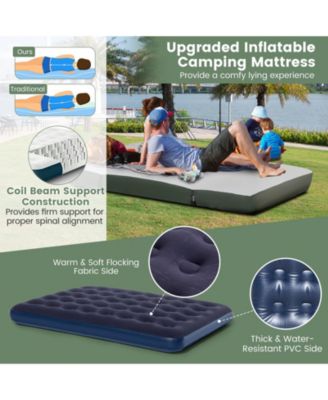 Camping Tent Cot, 5-in-1 Folding Camping Bed with Air Mattress, Pillow, Sleeping Bag, Waterproof Elevated Tent Shelter, Portable Outdoor Sleeping Cot with Carry Bag for Picnic, Trip (1-Person)