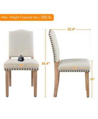 2PCS Upholstered Kitchen Chairs Dining Room Chairs