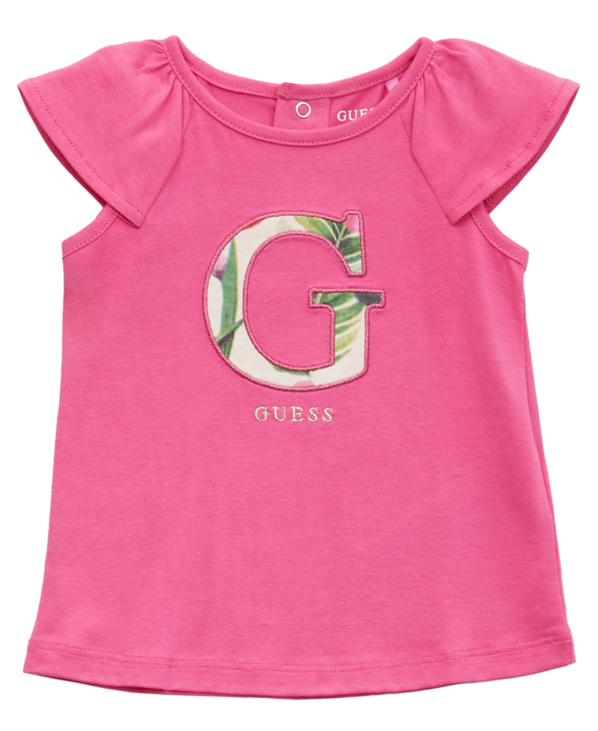 Guess Baby Girls 2-piece Short Sleeve T-shirt And Printed Legging Set In Pink