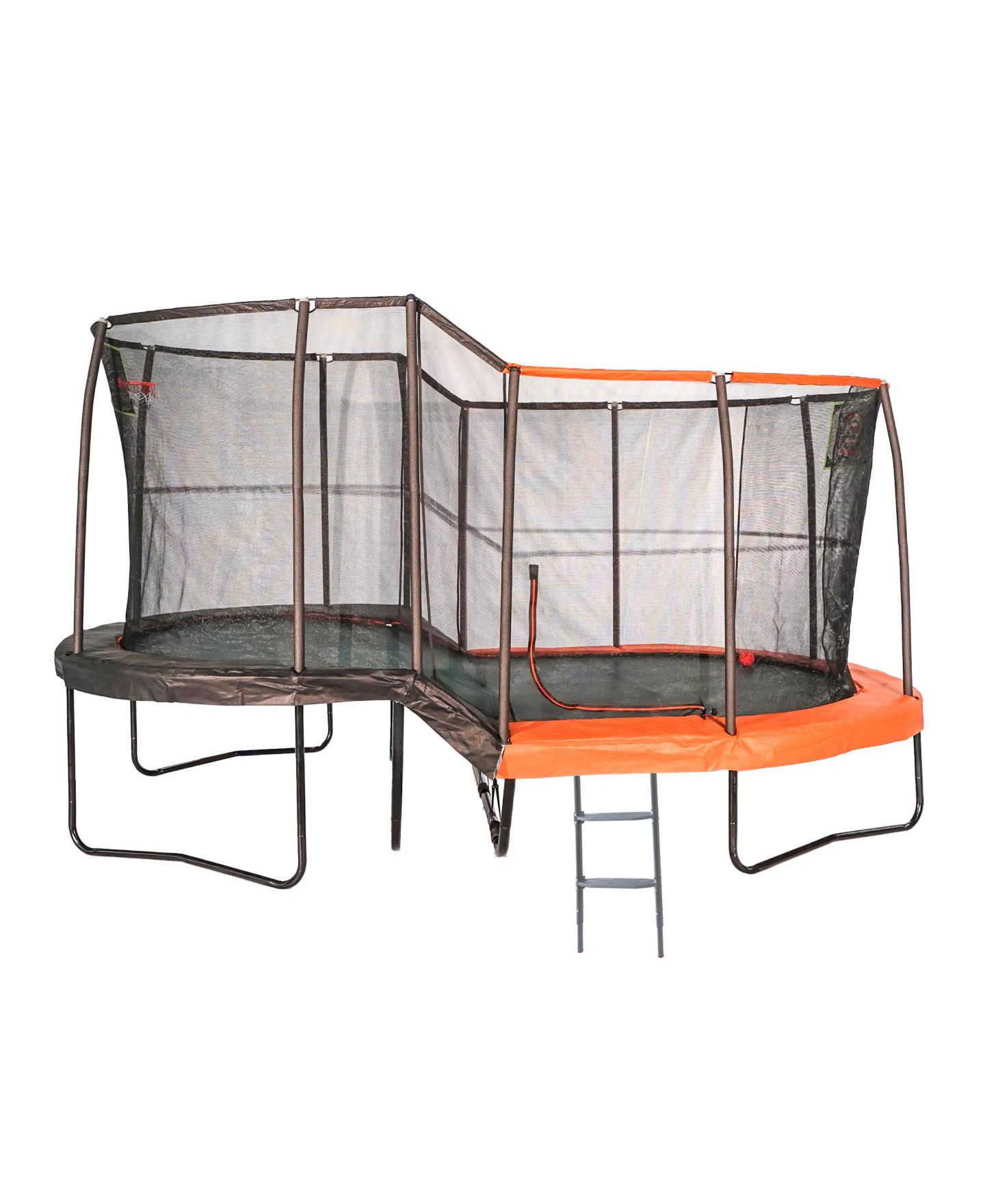 Детская игрушка JumpKing 10ft x 17ft Giant Oval Multi Level Heavy Duty Trampoline with Enclosure, Ages 5+, цвет: Чёрный — фото 1