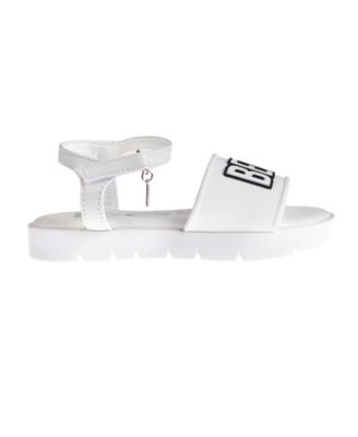 Little Girls Flat with Rhinestone Dangle Charm Sandals