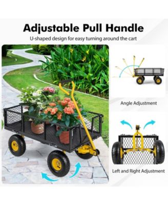 Utility Garden Wagon with 4 Removable Side Panels and 900 Load Capacity