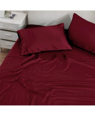300 Thread Count Modal From Beechwood Lightweight Cooling Solid 4 Piece Extra Deep Pocket Bed Sheet Set, King
