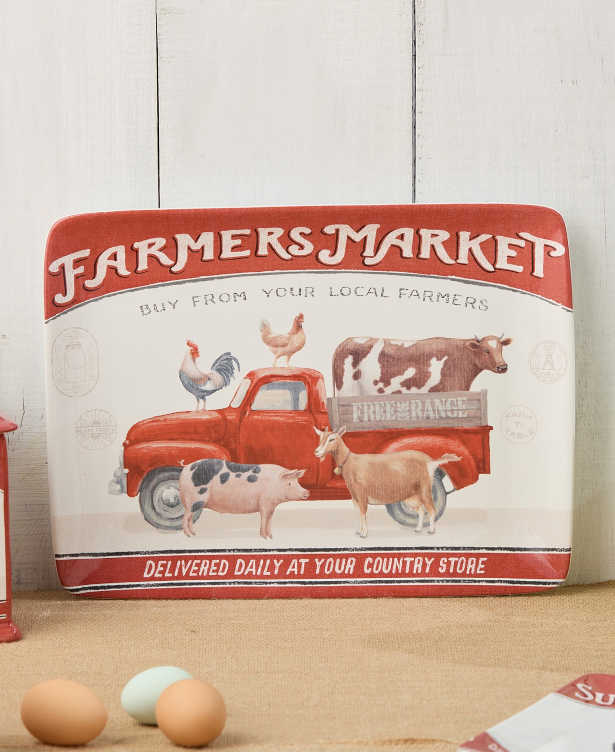 Certified International Vintage Farm Rectangular Platter In Miscellaneous