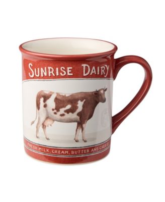 Vintage Farm Mugs, Set of 4