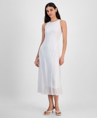 Bar III - Women's Rhinestone Mesh Midi Dress