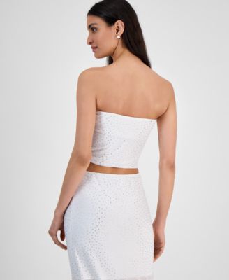 Women's Rhinestone Mesh Tube Top, Exclusively at Macy's
