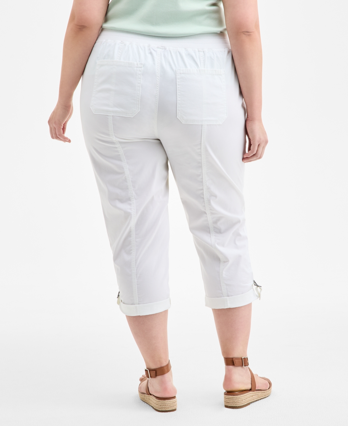 Style & Co Plus Size D-ring Cuffed Capri Pants, Exclusively At Macy's In Multi