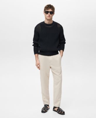 Men's Slim-Fit Linen-Blend Drawstring Pants