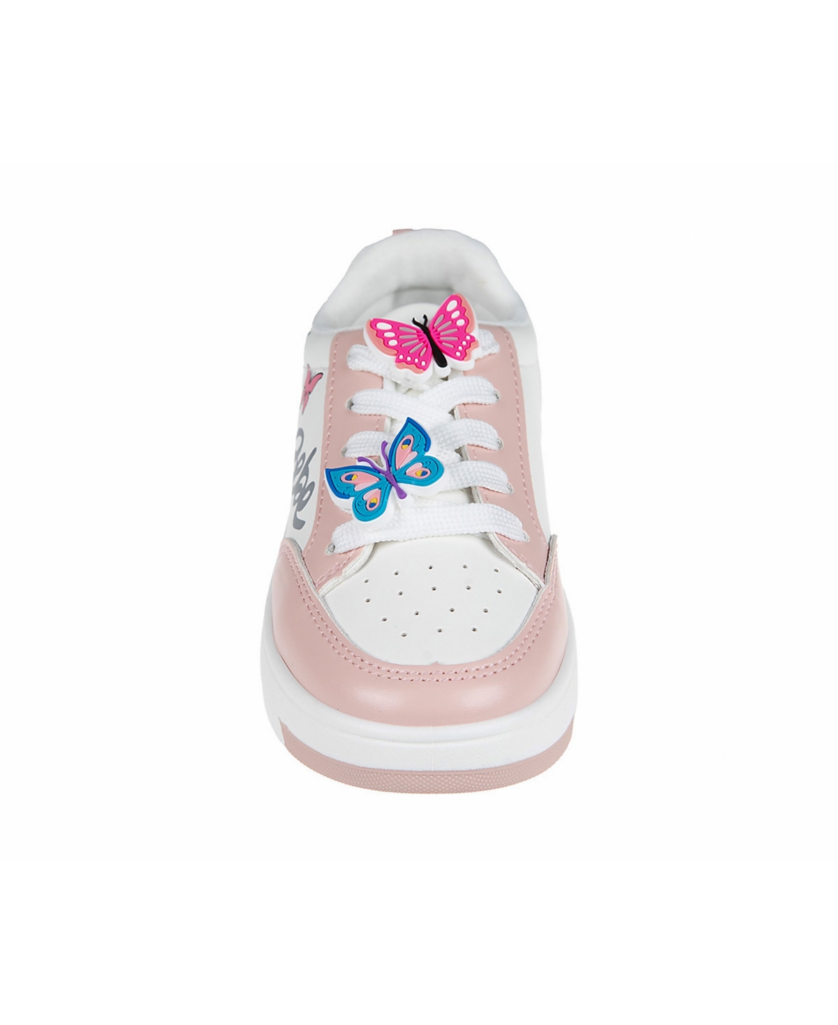 Bebe Little Girls Court With Decorative Screen Print Sneakers In White