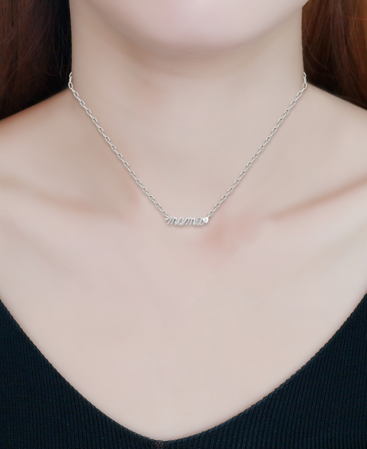 Giani Bernini Cubic Zirconia Mama Heart Pendant Necklace, 16" + 2" Extender, Created For Macy's