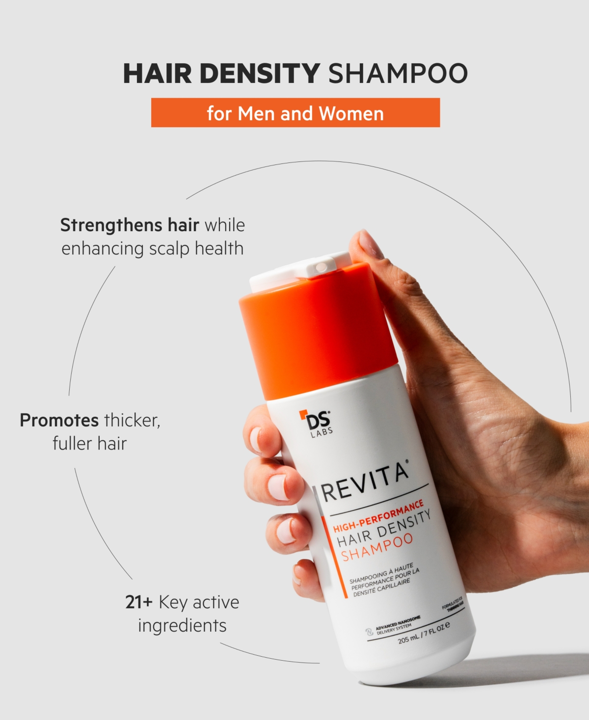 DS LABORATORIES REVITA HIGH-PERFORMANCE HAIR DENSITY SHAMPOO, 205 ML 