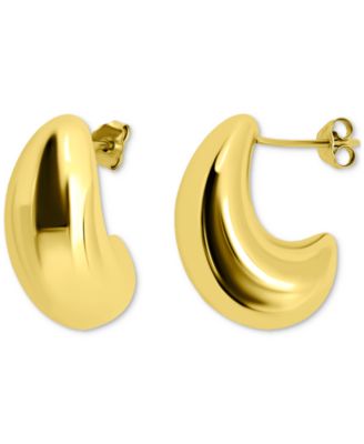 Giani Bernini - Sculptural J-Hoop Earrings in 18k Gold-Plated Sterling Silver (also in Sterling Silver)